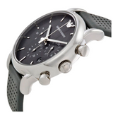 Buy Shop Emporio Armani Luigi Chronograph Quartz Grey Dial Grey Leather Strap Watch For Men - AR1735 USA Online