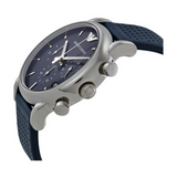 Buy Shop Emporio Armani Luigi Chronograph Blue Dial Black Leather Strap Watch For Men - AR1736 USA Online