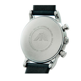 Buy Shop Emporio Armani Luigi Chronograph Blue Dial Black Leather Strap Watch For Men - AR1736 USA Online