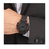 Buy Shop Emporio Armani Luigi Chronograph Black Dial Black Leather Strap Watch For Men - AR1737 USA Online