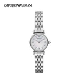 Buy Shop Emporio Armani Gianni T Bar Mother of Pearl Dial Silver Steel Strap Watch For Women - AR1688 USA Online