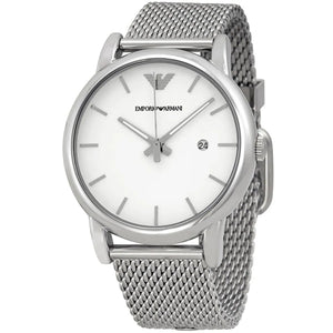 Buy Shop Emporio Armani Luigi White Dial Silver Mesh Strap Watch for Men - AR1812 USA Online