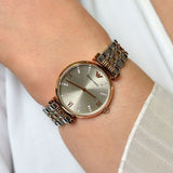 Buy Shop Emporio Armani Gianni T Bar Grey Dial Two Tone Steel Strap Watch For Women - AR1840 USA Online