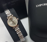 Buy Shop Emporio Armani Gianni T Bar Grey Dial Two Tone Steel Strap Watch For Women - AR1841 USA Online