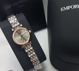 Buy Shop Emporio Armani Gianni T Bar Grey Dial Two Tone Steel Strap Watch For Women - AR1841 USA Online