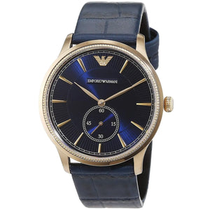 Buy Shop Emporio Armani Alpha Medium Blue Dial Blue Leather Strap Watch for Men - AR1848 USA Online