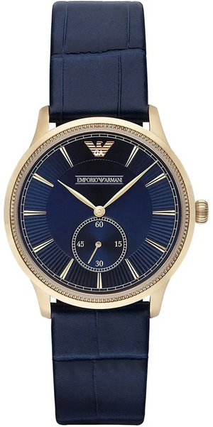 Buy Shop Emporio Armani Alpha Medium Blue Dial Blue Leather Strap Watch for Men - AR1848 USA Online