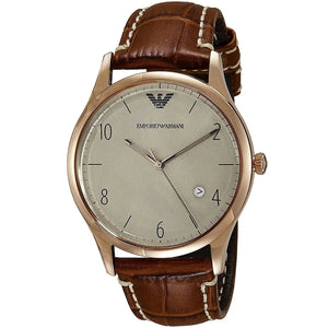 Buy Shop Emporio Armani Beta White Dial Brown Leather Strap Watch for Men - AR1866 USA Online