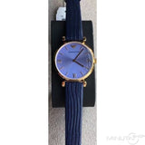 Buy Shop Emporio Armani Gianni T Bar Blue Dial Blue Leather Strap Watch For Women - AR1875 USA Online