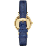 Buy Shop Emporio Armani Gianni T Bar Blue Dial Blue Leather Strap Watch For Women - AR1875 USA Online