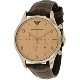 Buy Shop Emporio Armani Classic Chronograph Cream Dial Brown Leather Strap Watch For Men - AR1878 USA Online