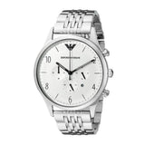 Buy Shop Emporio Armani Classic Chronograph Silver Dial Silver Steel Strap Watch For Men - AR1879 USA Online