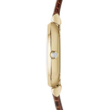 Buy Shop Emporio Armani Gianni T Bar Beige Dial Brown Leather Strap Watch For Women - AR1883 USA Online