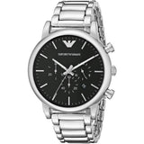 Buy Shop Emporio Armani Luigi Black Dial Silver Steel Strap Watch For Men - AR1894 USA Online