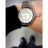 Buy Shop Emporio Armani Gianni T-Bar Mother of Pearl Dial Silver Stainless Steel Watch For Women - AR1908 USA Online