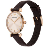 Buy Shop Emporio Armani Classic Quartz Pink Dial Brown Leather Strap Watch For Women - AR1911 USA Online