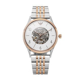 Buy Shop Emporio Armani Meccanico White Dial Two Tone Steel Strap Watch For Men - AR1921 USA Online