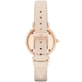 Buy Shop Emporio Armani Gianni T Bar Quartz White Dial Beige Leather Strap Watch For Women - AR1927 USA Online