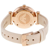 Buy Shop Emporio Armani Gianni T Bar Quartz White Dial Beige Leather Strap Watch For Women - AR1927 USA Online