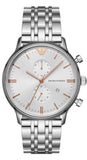 Buy Shop Emporio Armani Chonograph SIlver Dial Silver Steel Strap Watch For Men - AR1933 USA Online