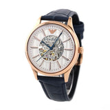 Buy Shop Emporio Armani Meccanico Automatic White Dial Blue Leather Strap Watch For Men - AR1947 USA Online