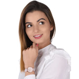 Buy Shop Emporio Armani Gianni T Bar Mother Of Pearl Pink Dial Pink Leather Strap Watch For Women - AR1958 USA Online