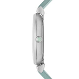 Buy Shop Emporio Armani Gianni T Bar Mother Of Pearl Blue Dial Blue Leather Strap Watch For Women - AR1959 USA Online