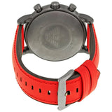 Buy Shop Emporio Armani Luigi Chronograph Black Dial Red Leather Strap Watch For Men - AR1971 USA Online