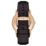 Buy Shop Emporio Armani Meccanico Silver Skeleton Dial Brown Leather Strap Watch For Men - AR1983 USA Online