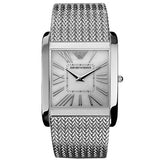 Buy Shop Emporio Armani Super Slim Quartz White Dial Silver Mesh Bracelet Watch For Women - AR2015 USA Online