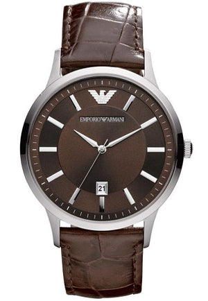 Buy Shop Emporio Armani Renato Classic Brown Dial Brown Leather Strap Watch For Men - AR2413 USA Online