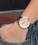 Buy Shop Emporio Armani Classic Quartz Brown Dial Brown Leather Strap Watch For Men - AR2427 USA Online