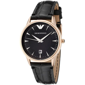 Buy Shop Emporio Armani Classic Black Dial Black Leather Strap Watch for Women - AR2445 USA Online