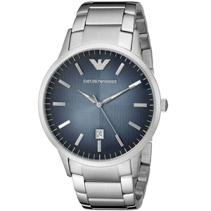 Buy Shop Emporio Armani Renato Blue Dial Silver Steel Strap Watch For Men - AR2472 USA Online