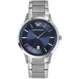 Buy Shop Emporio Armani Renato Blue Dial Silver Steel Strap Watch For Men - AR2477 USA Online