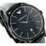 Buy Shop Emporio Armani Renato Blue Dial Blue Leather Strap Watch For Men - AR2479 USA Online