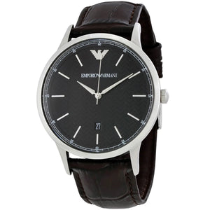 Buy Shop Emporio Armani Renato Large Black Dial Brown Leather Strap Watch for Men - AR2480 USA Online