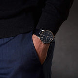 Buy Shop Emporio Armani Renato Analog Blue Dial Black Leather Strap Watch For Men - AR2506 USA Online
