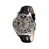 Buy Shop Emporio Armani Meccanico Automatic Black Dial Leather Strap Watch For Men - AR4629 USA Online