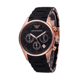 Emporio Armani Sportivo Black Dial Black Steel Strap Watch For Women - AR5906