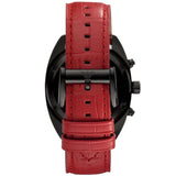 Buy Shop Emporio Armani Sportivo Chronograph Black Dial Red Leather Strap Watch For Men - AR5918 USA Online