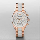 Buy Shop Emporio Armani Sportivo White Dial Rose Gold & White Steel Strap Watch For Women - AR5942 USA Online