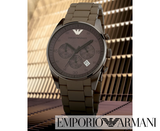 Buy Shop Emporio Armani Sportivo Chronograph Brown Dial Brown Steel Strap Watch For Men - AR5950 USA Online