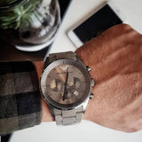 Buy Shop Emporio Armani Sportivo Chronograph Brown Dial Brown Steel Strap Watch For Men - AR5950 USA Online