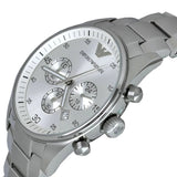 Buy Shop Emporio Armani Sportivo Chronograph Silver Dial Silver Steel Strap Watch For Men - AR5963 USA Online