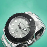 Buy Shop Emporio Armani Bracelet Collection Black Dial Silver Steel Strap Watch For Men - AR5970 USA Online