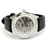 Buy Shop Emporio Armani Meccanico White Skeleton Dial Black Leather Strap Watch For Men - AR60003 USA Online