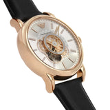 Buy Shop Emporio Armani Luigi Automatic Silver Dial Black Leather Strap Watch For Men - AR60013 USA Online