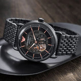 Buy Shop Emporio Armani Automatic Multifunction Black Dial Black Mesh Bracelet Watch For Men - AR60025 USA Online