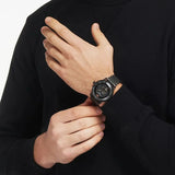 Buy Shop Emporio Armani Automatic Multifunction Black Dial Black Mesh Bracelet Watch For Men - AR60025 USA Online